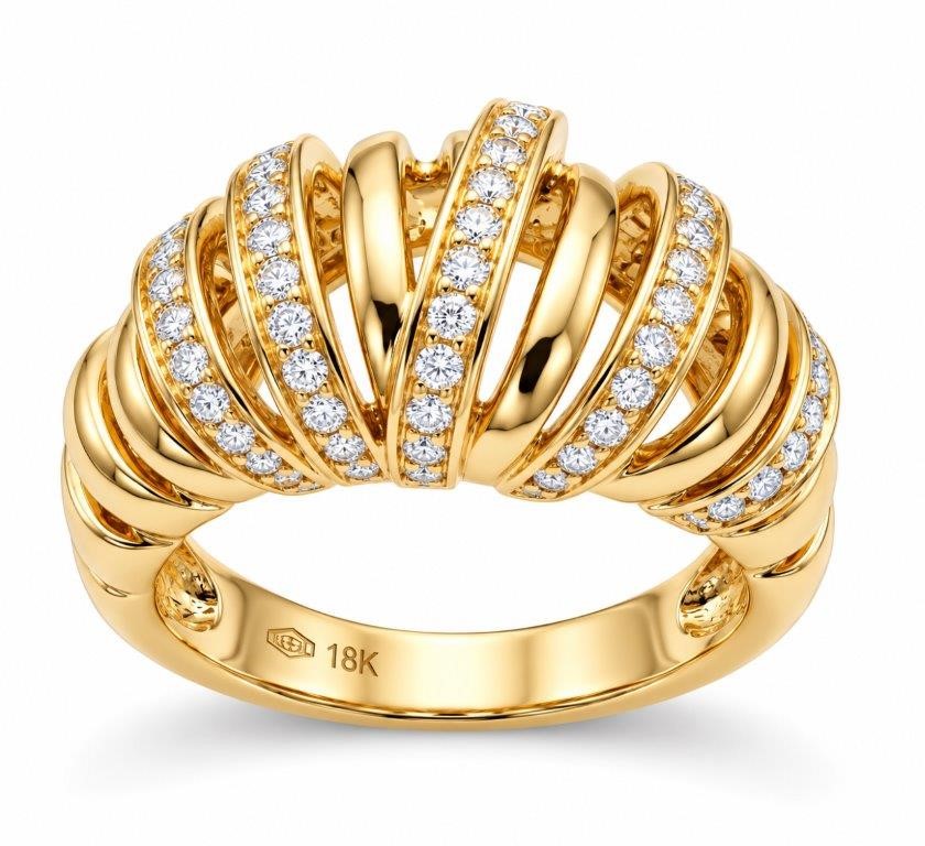 18K/ITALY Yellow Gold BondedRing -Quality Guarantee-8 US-Bonus Gift