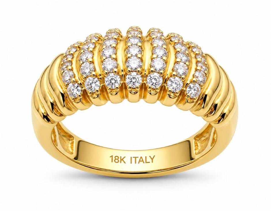 18K/ITALY Yellow Gold BondedRing -Quality Guarantee-9 US-Bonus Gift