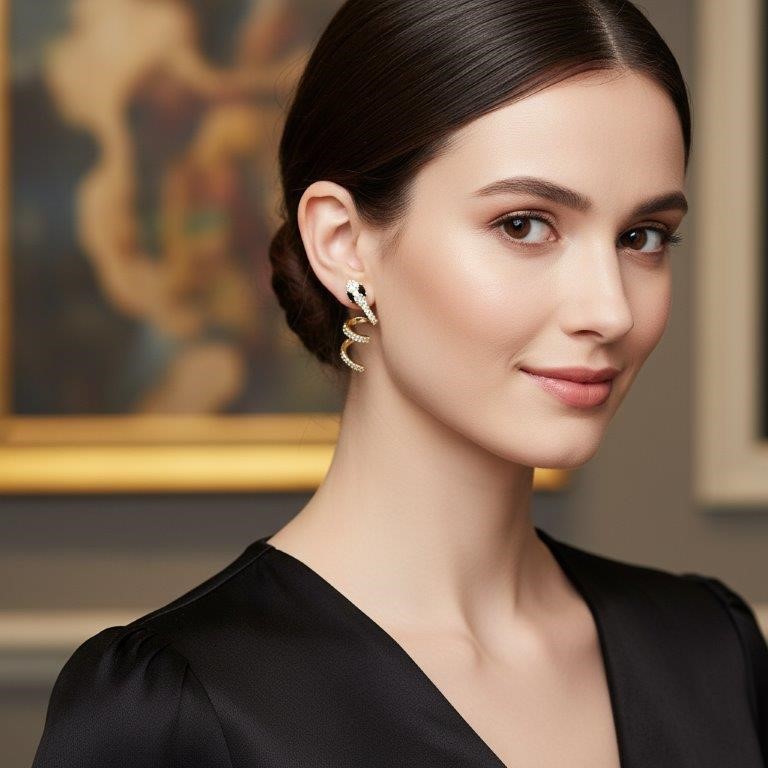 18K/Italy  Gold Bonded Earring -(stamped 18K/Italy)-Warranty Quality-Bonus