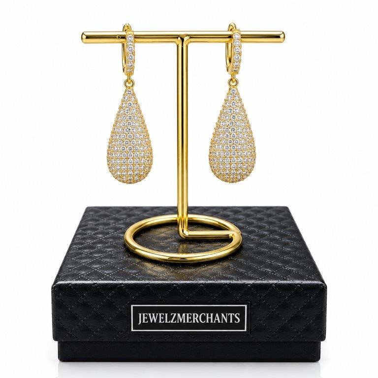 18K/Italy Gold Bonded Earring -(stamped 18K/Italy)-Warranty Quality-Bonus