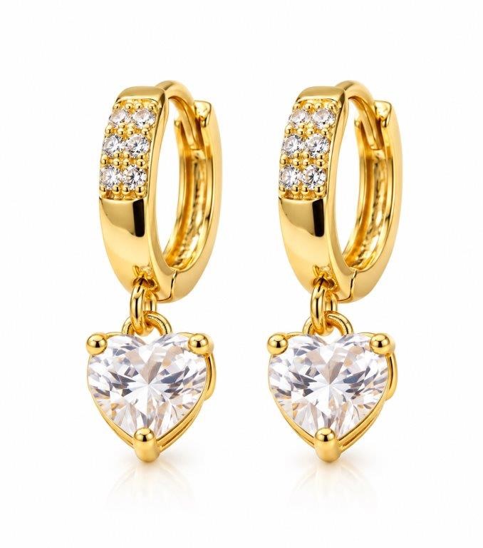 18K/Italy Gold Bonded Earring -(stamped 18K/Italy)-Warranty Quality-Bonus
