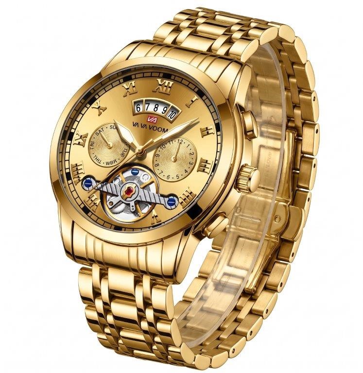 Jewelz Merchants Luxury Men’s Gold-Tone Watch – Waterproof Premium