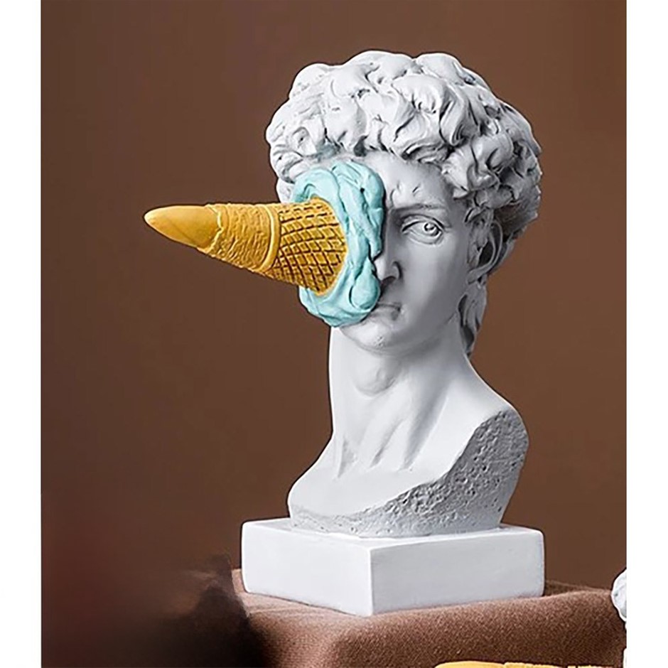 Nordic Figurine " ICE CREAM DAVID " Resin Statue