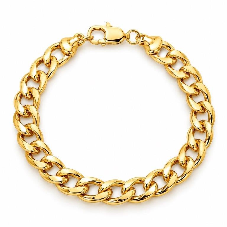 18k Italy Stamped Rose Gold Filled Cuban  Bracelet-Quality Guarantee-19cm