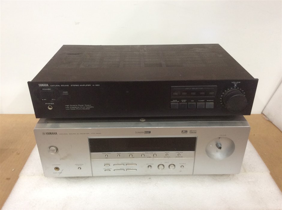 Yamaha A-320 Stereo Amplifier & HTR-5830 AV Receiver (Lot of 2)