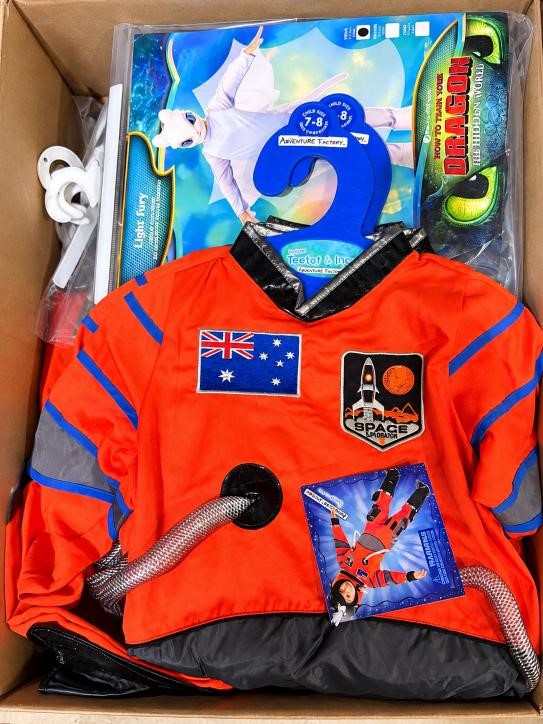 1 Box of Kids Costumes - Space Explorer Astronaut & How to Train Your Drago