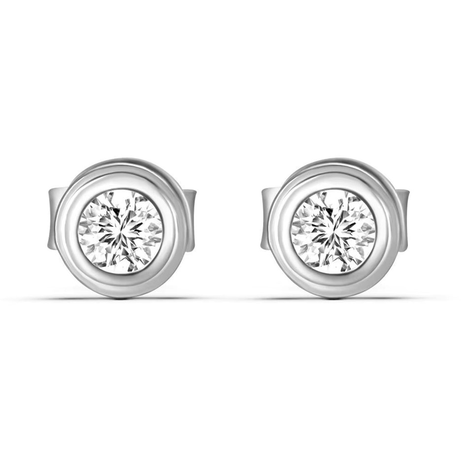 0.1ct Round Lab Created Moissanite 925 Sterling Silver Earrings
