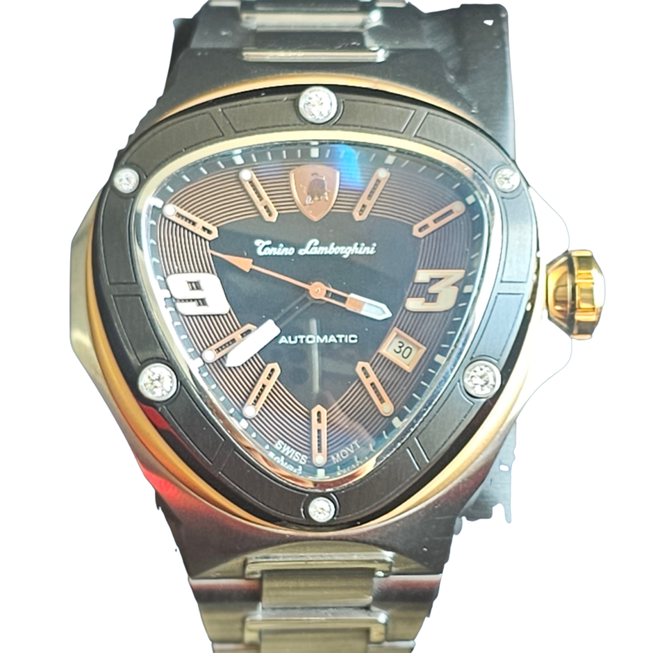 TONINO LAMBORGHINI ROSE GOLD CL888 44MM STAINLESS STEEL AUTOMATIC WXO COA
