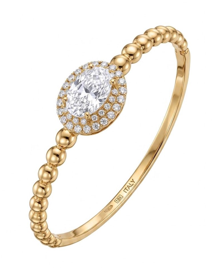 18K/Italy Gold Bonded Bangle -(stamped 18K/Italy)-Warranty Quality