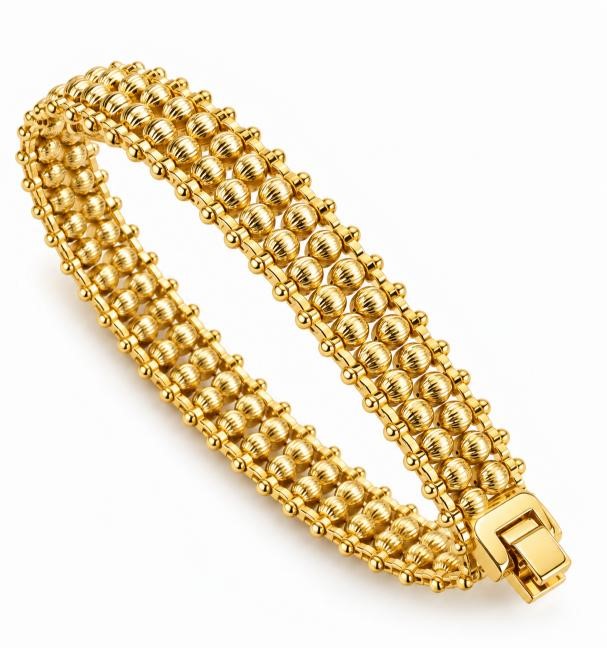 18K/Italy Gold Bonded Bracelet -(stamped 18K/Italy)-Warranty Quality