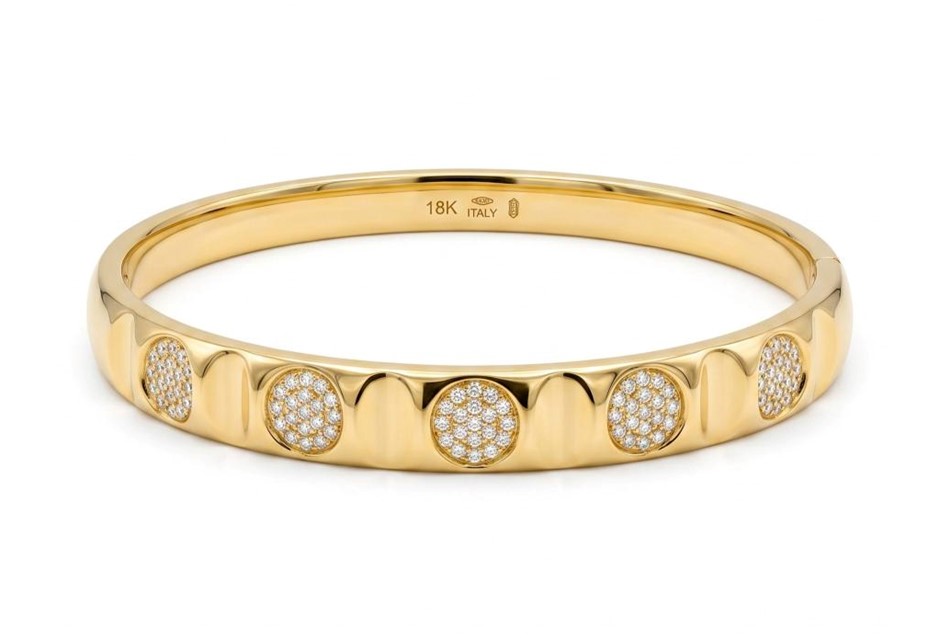 18K/Italy Gold Bonded Bangle -(stamped 18K/Italy)-Warranty Quality