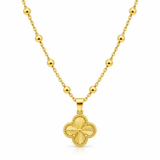 18k Yellow Gold Bonded Pendant with Chain- Warranty Quality-Bonus Gift
