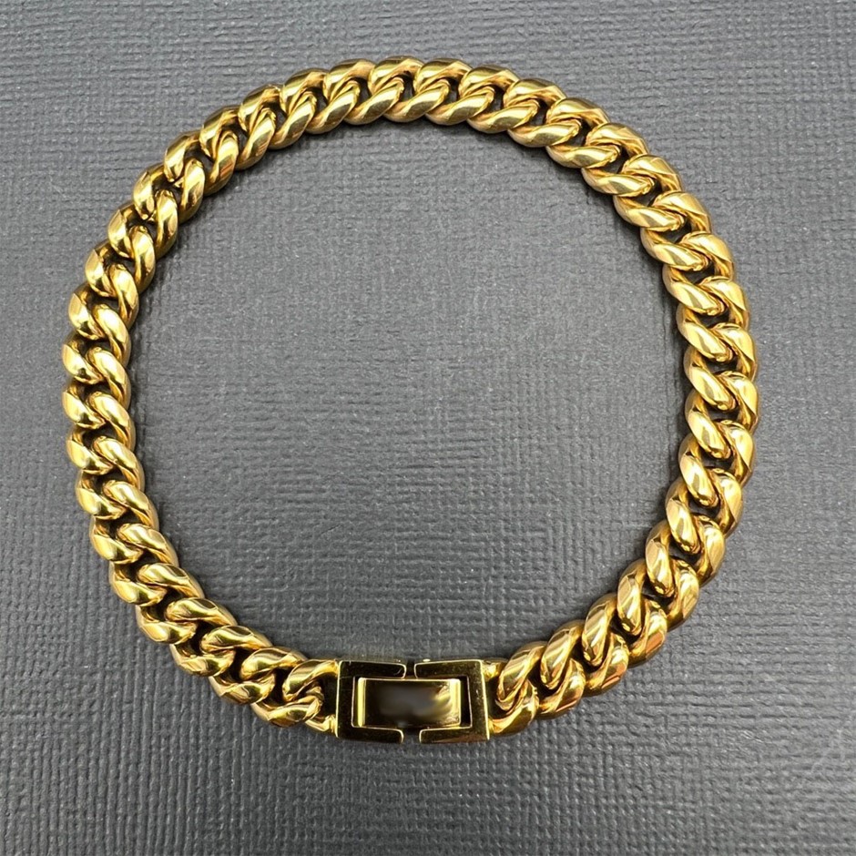 18K Gold-Filled Cuban Chain Bracelet, 8MM Wide - 19cm