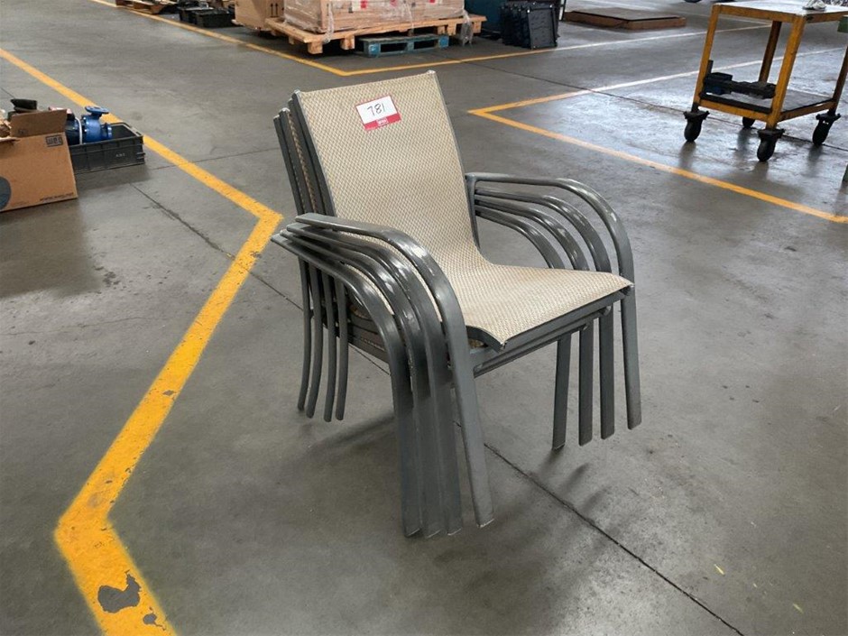 Set of Metal Frame Stacking Chairs