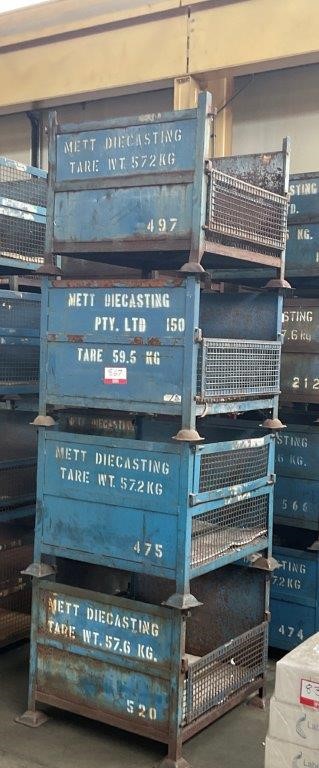 Qty 4 Small Steel Stacking Stillages