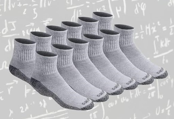 Dickies Men's Dri-tech Moisture Control Quarter Socks, Grey (6 Pairs), Men'