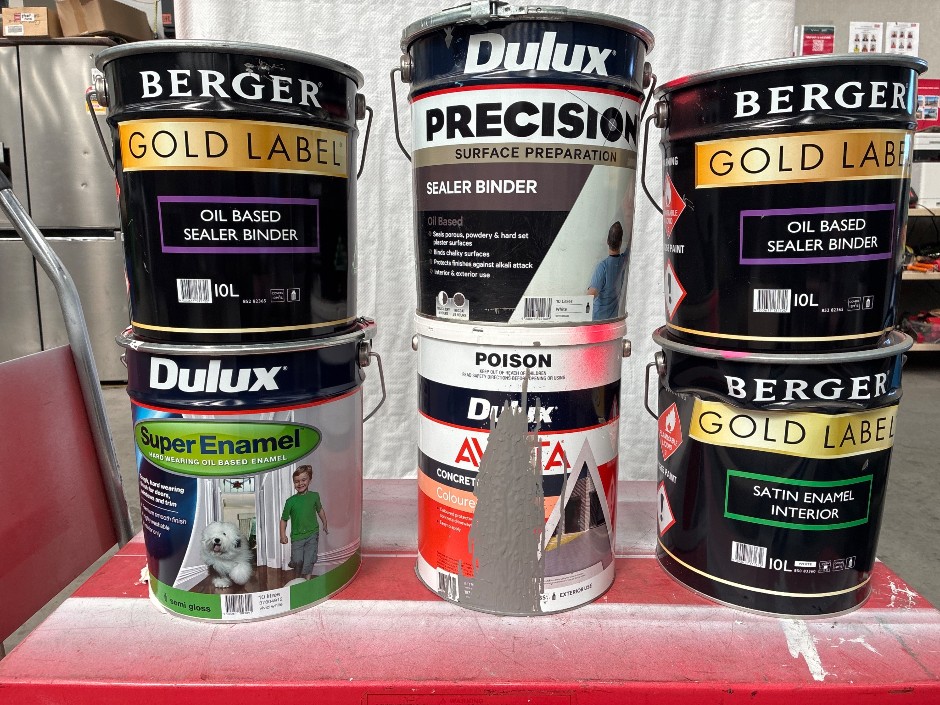 6 x Tubs 10lt Assorted Paint