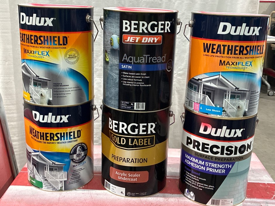 6 x Tubs 10lt Assorted Paint