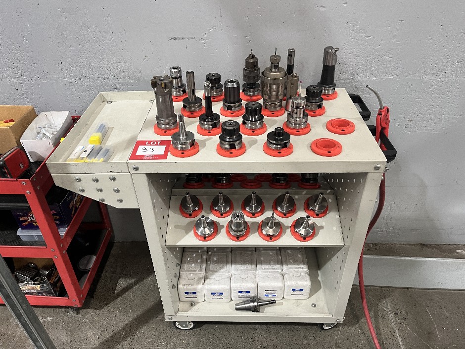 6x Tool Holder Trolleys with Assorted BT40 Tool Holders