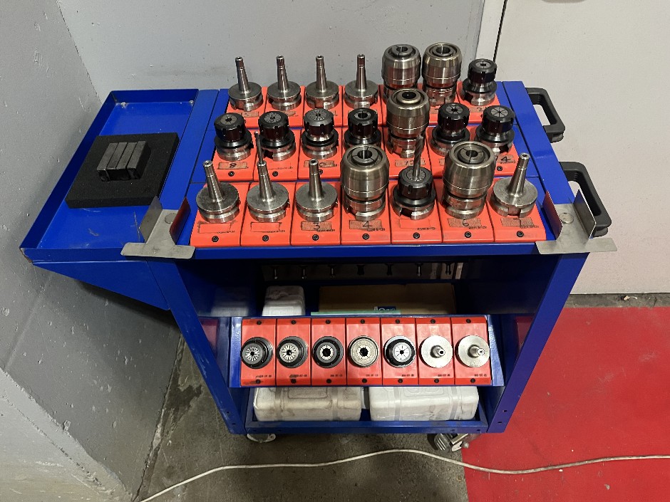 Tool Holder Trolley with Assorted BT40 Tool Holders