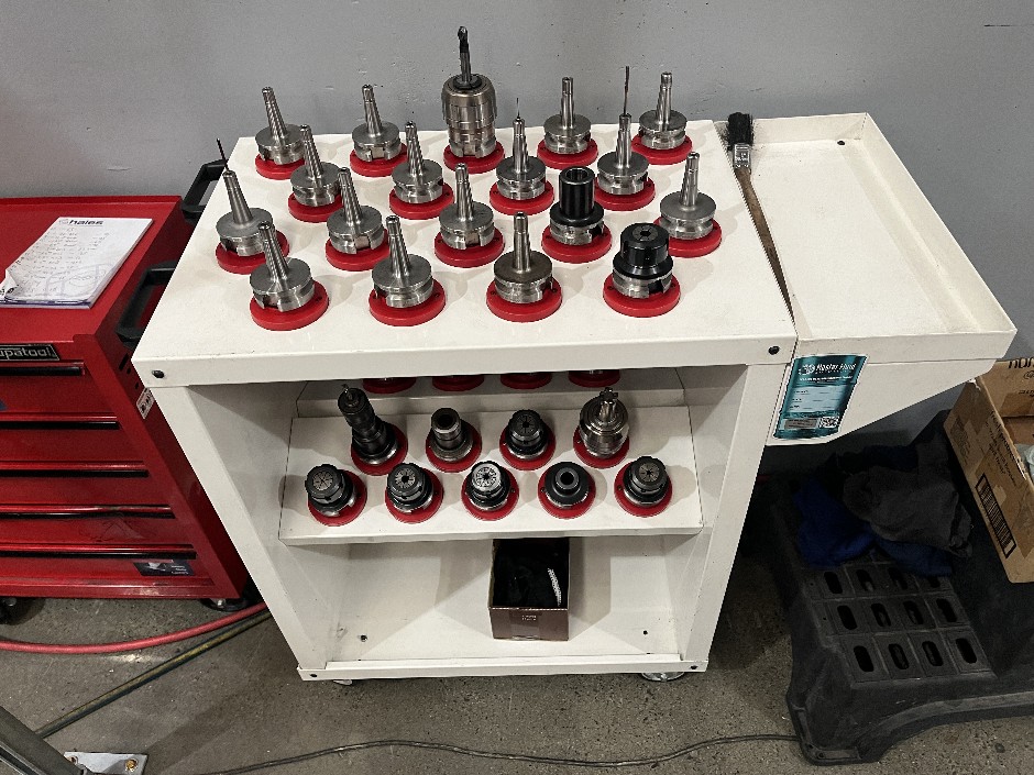 Tool Holder Trolley with Assorted BT40 Tool Holders