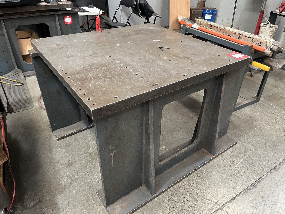1x Steel Plate Table on 2x Steel Legs