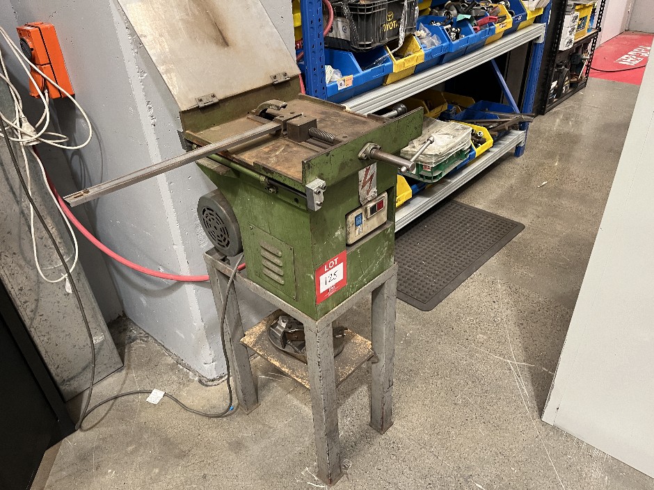 Vintage Industrial Woodworking Machine on Metal Stand