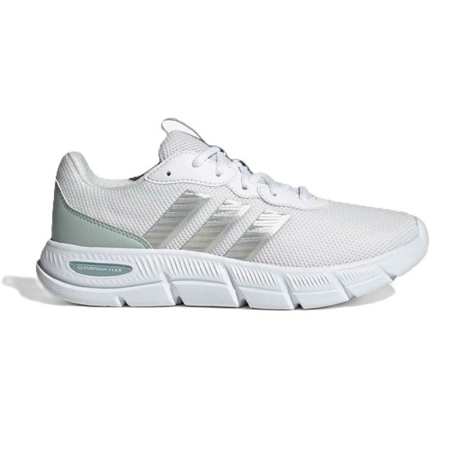 ADIDAS Cloudfoam Flex - Laces Shoes, Size US9.5, White/Silver/Green, JS4891