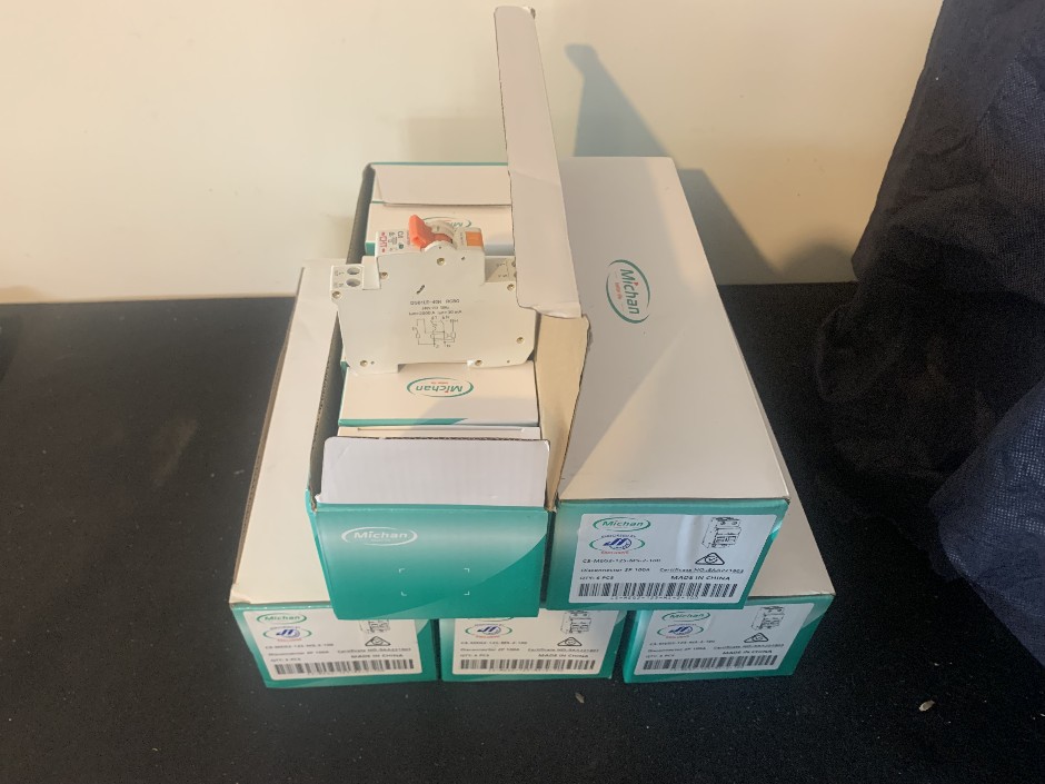 5 x Boxes of Michan RCBO 10 Amp Safety Switches