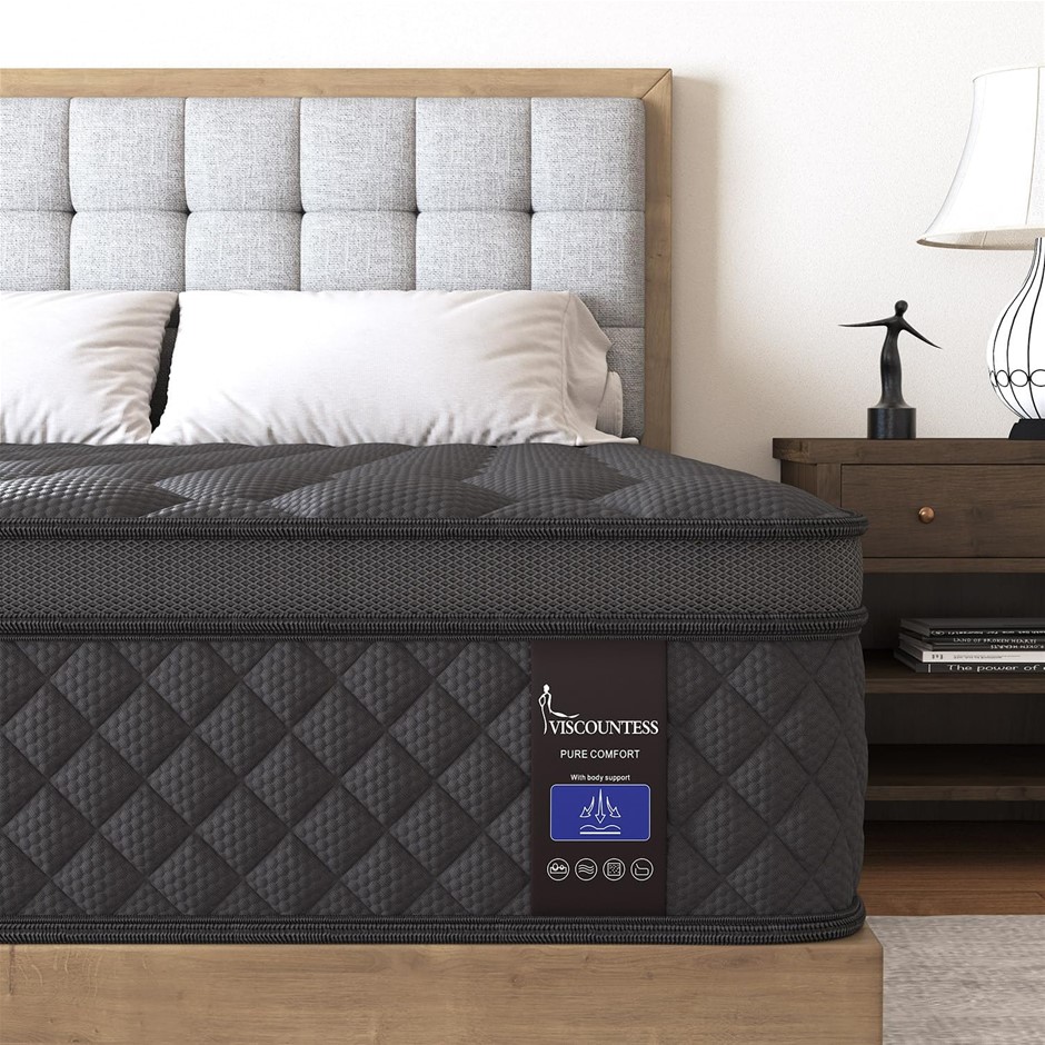 VISCOUNTESS Mattress, 14 Inch Hybrid Mattresses Euro Top Medium Firm QUEEN