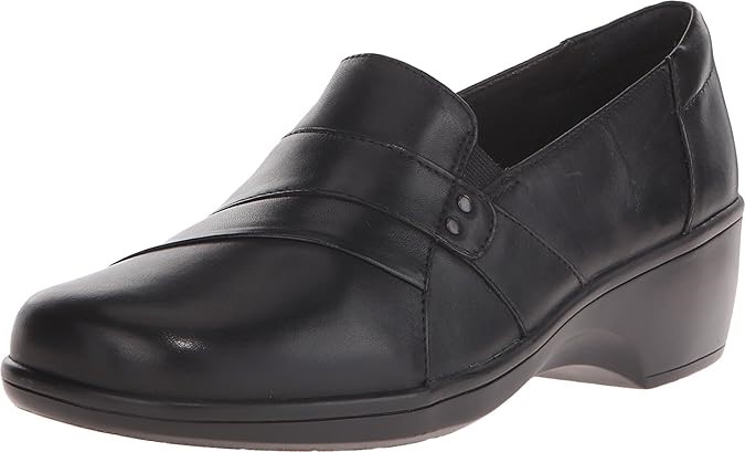 CLARKS Women's May Marigold Slip-On Loafer, US5M/UK2.5/EU35, Black Noir, 26