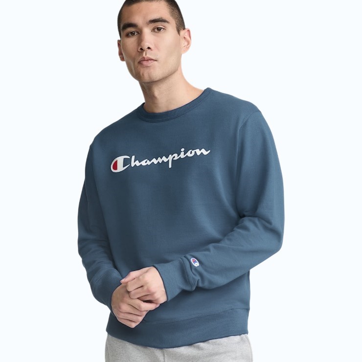 CHAMPION Men's Legacy Script Crew, Size XL, Stealth Grey (GRY), AY77G. Buy