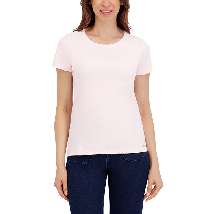 2 x DKNY Women's Tee, Size S, 100% Organic Cotton, Rose Quartz/Light Pink (