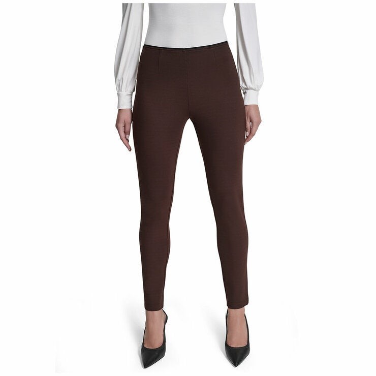 DKNY JEANS Women's Slim Ponte Pant, Size M, Coffee Bean Brown. Buyers Note
