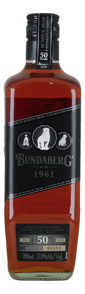 Bundaberg Rum 1961 50 Years Of Bundy R. Bear (1x 700mL), QLD.