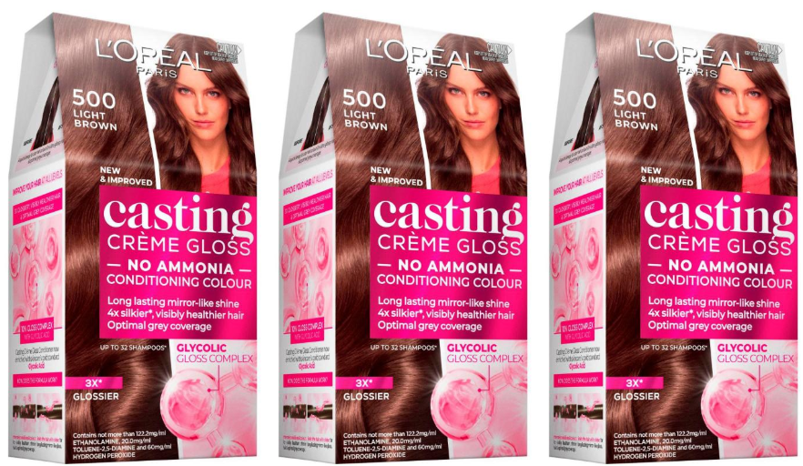 3x L'Oréal Paris, Semi-Permanent Hair Dye, Glossy And Nourishing, Casting C