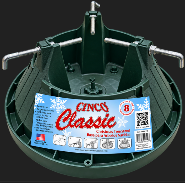 CINCO Christmas Tree Stand, 8-Foot Tall Tree, Up to 14cm Trunks, Dark Green