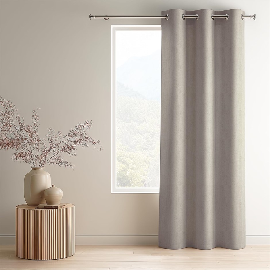 Wattle & Bourke 'Hume' 100% Blockout Curtain, 120 x 221 cm, Coffee Colour,