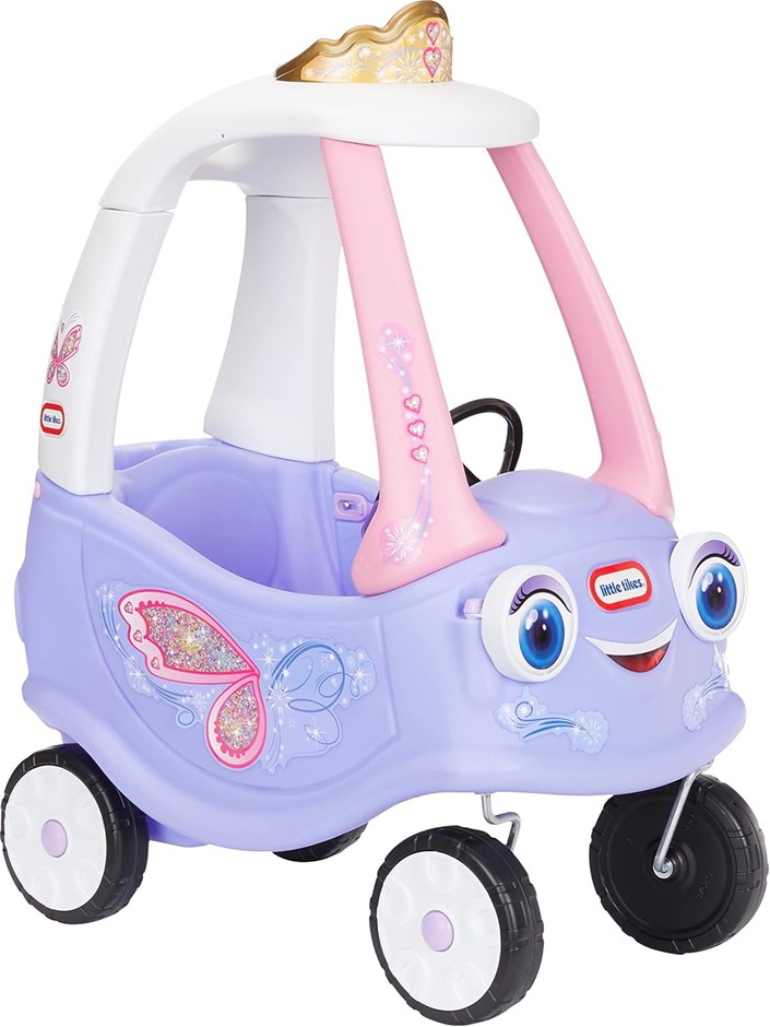LITTLE TIKES Cozy Coupe - Fairy, Purple, Pink and White. NB: Has Been Used,