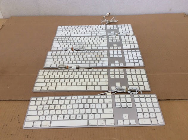 APPLE A1243 full-size aluminum Keyboard (Lot of 5)