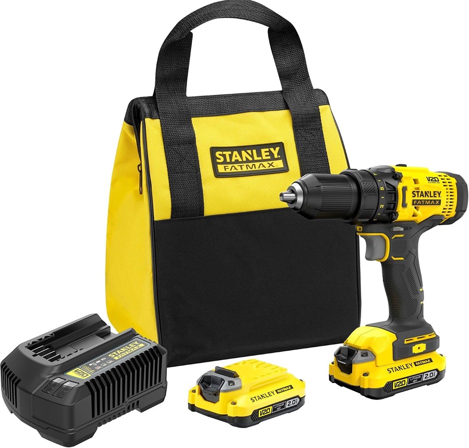 STANLEY FATMAX V20 | 18V 2.0Ah Drill Driver Kit - Up to 1,500 RPM and 50Nm