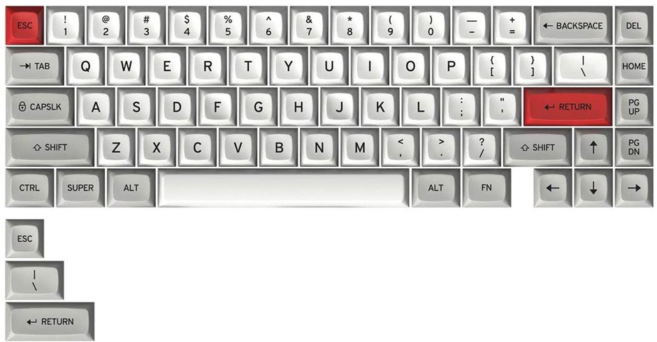 2 x DROP + Matt30 MT3 Keycap Set for 65% Keyboards, Compatible with Cherry