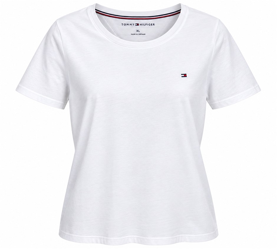 TOMMY HILFIGER Women's Tee, Size XL, 60% Cotton, 174 Bright White (8IW), J3