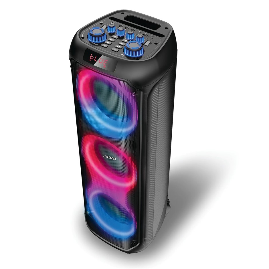 AIWA 8" Mega Boom Party Speaker with Bluetooth & RGB Lights NB: minor use,