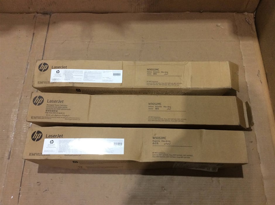 HP W9052MC Yellow and W9053MC Magenta Toner Cartridge Open Box (Lot of 3)