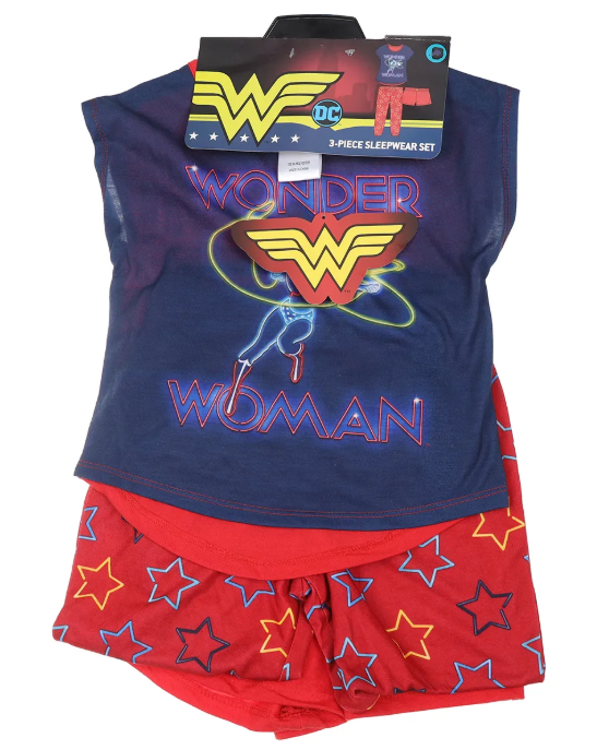 3 SETS of DC COMICS Wonder Woman Kid's 3pc Sleepwear Set, Size 3T, Polyeste