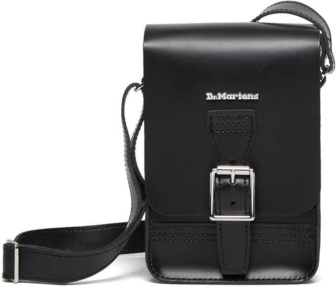 Dr. Martens Box Crossbody Leather Satchel Bag, Black Vegan Leather