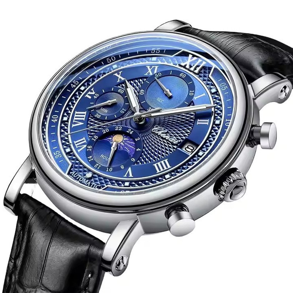 NEW CHENXI Blue SS Round Men's Chronograph Watch