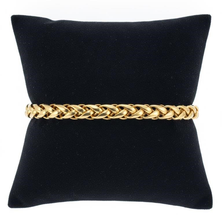 18K  Yellow Gold Bonded Bracelet (stamped 18K)-22cm-Bonus Gift