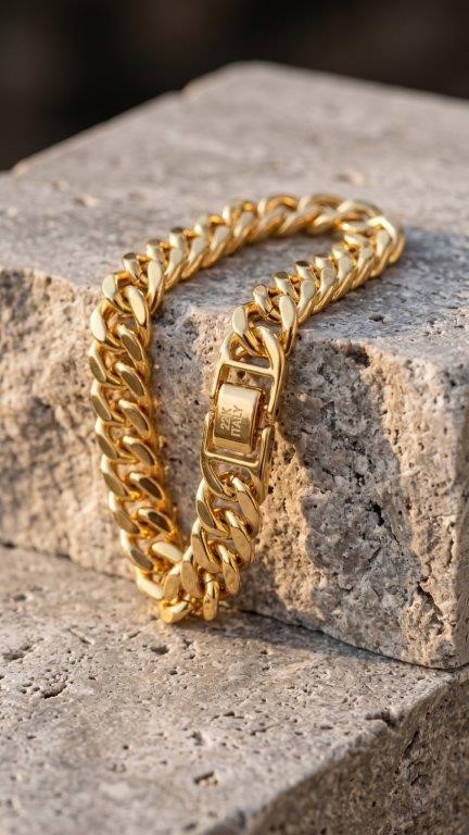 22K  Yellow Gold Bonded Bracelet (stamped 22K)-20cm-Bonus Gift